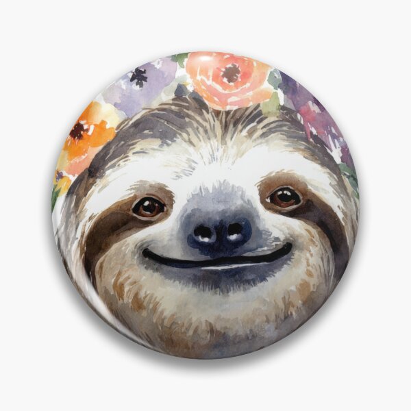 Item preview, Sloth wears flower crown and smiles designed and sold by anytka.