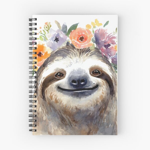 Item preview, Sloth wears flower crown and smiles designed and sold by anytka.