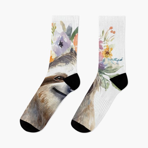 Item preview, Sloth wears flower crown and smiles designed and sold by anytka.