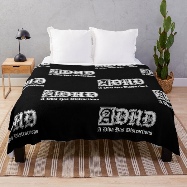 Item preview, ADHD A Diva Has Distractions Funny Gothic Typography designed and sold by OddPopARt.
