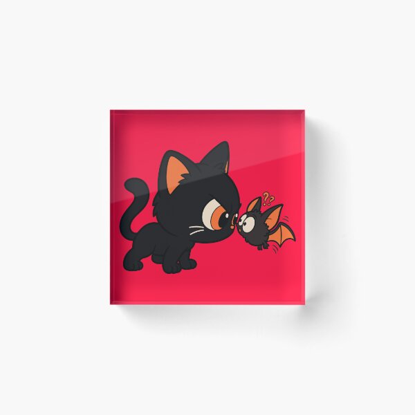 Item preview, Black Cat and Cute Halloween Bat designed and sold by MewMade.