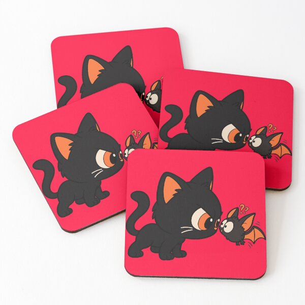 Item preview, Black Cat and Cute Halloween Bat designed and sold by MewMade.