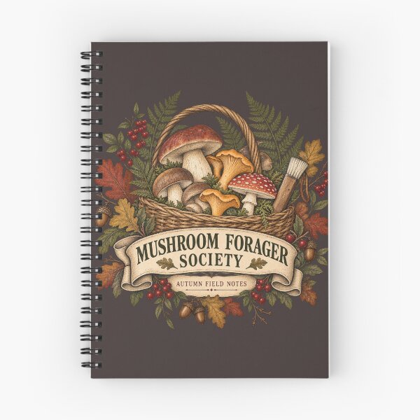 Item preview, Mushroom Forager Society Vintage Autumn Design designed and sold by Golden Era Studio.