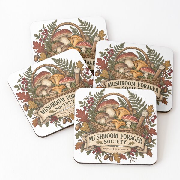 Item preview, Mushroom Forager Society Vintage Autumn Design designed and sold by Golden Era Studio.