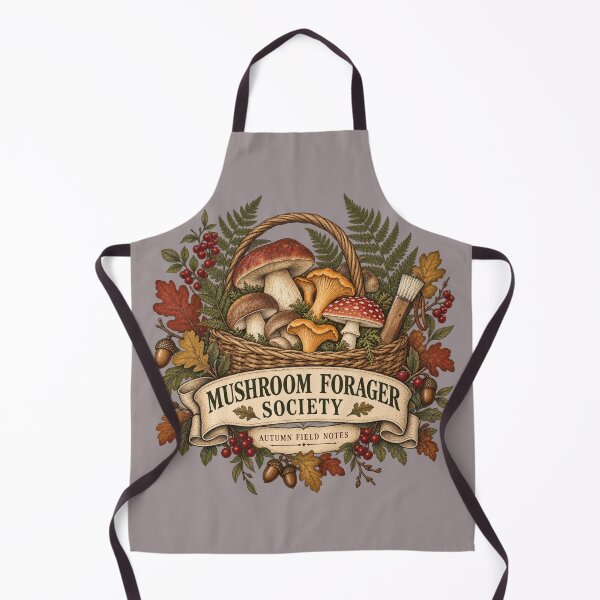 Item preview, Mushroom Forager Society Vintage Autumn Design designed and sold by Golden Era Studio.