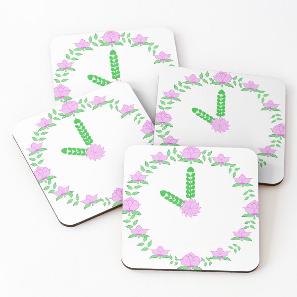 Item preview, Pink Lotus Floral Frame with Green Botanical Leaves and Decorative Flowers designed and sold by Ei-Ei.