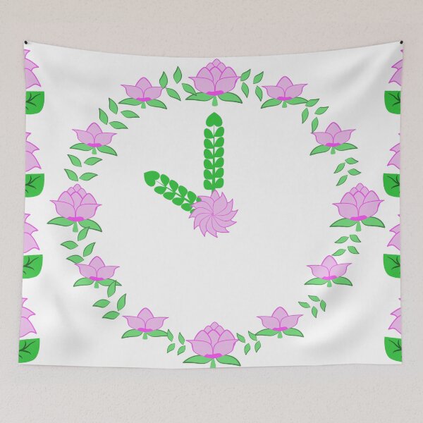 Item preview, Pink Lotus Floral Frame with Green Botanical Leaves and Decorative Flowers designed and sold by Ei-Ei.