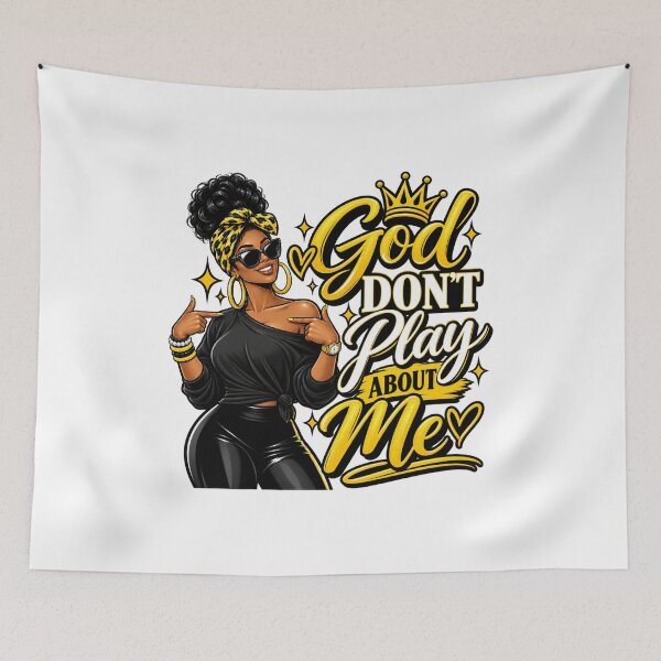 Item preview, God Don't Play About Me | Faith Design | Yellow designed and sold by Divine Boutique.