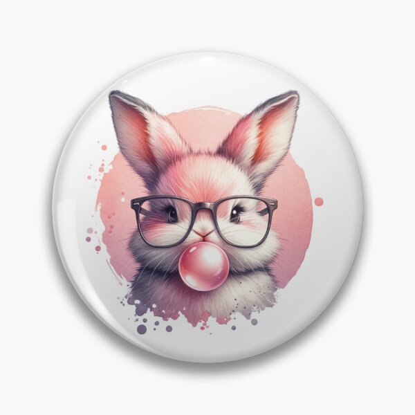 Item preview, Cute Rabbit Glasses Bubble Gum Animal Lover designed and sold by Polaris Bear.