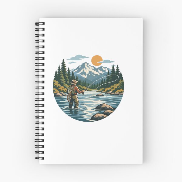 Item preview, Fly Fishing in Mountain River Outdoor Angler Adventure designed and sold by Mellow Doodle Co..
