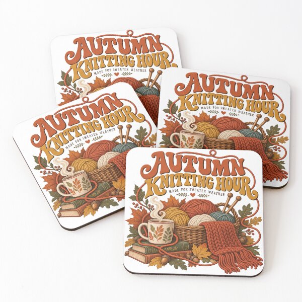 Item preview, Autumn Knitting Hour Vintage Knitter Design designed and sold by Golden Era Studio.