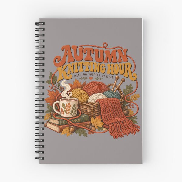 Item preview, Autumn Knitting Hour Vintage Knitter Design designed and sold by Golden Era Studio.