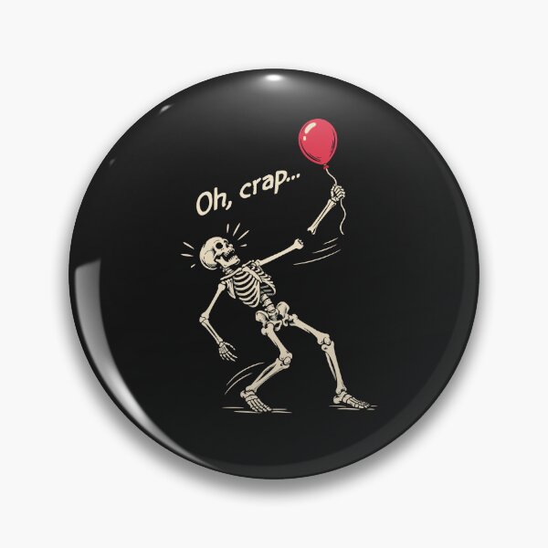 Artikelvorschau, Oh Mist! Skelett, verlorener Ballon, gebrochener Arm, schwarzer Humor, gruseliges Halloween entworfen und verkauft von alenaz.