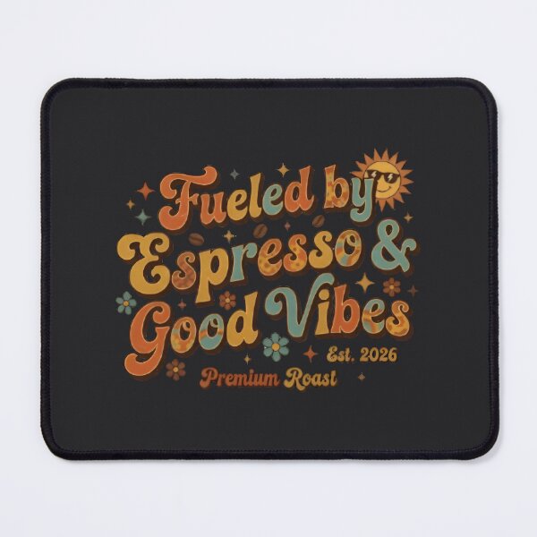 Item preview, Fueled by Espresso and Good Vibes Retro Groovy Coffee designed and sold by eihabo.