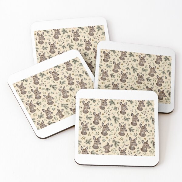 Item preview, Siberian Musk Deer Pine Forest Pattern designed and sold by Helt-enkelt.