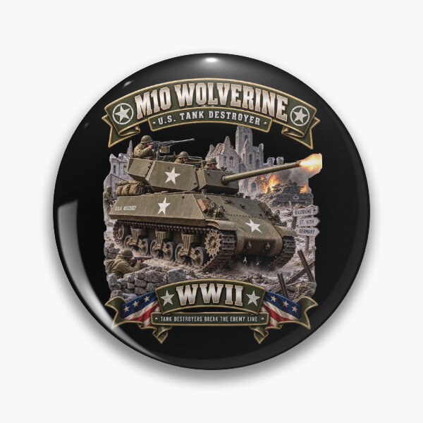 Item preview, M10 Wolverine US Tank Destroyer - World War II - 3D - Enhanced designed and sold by Military Insignia Products.