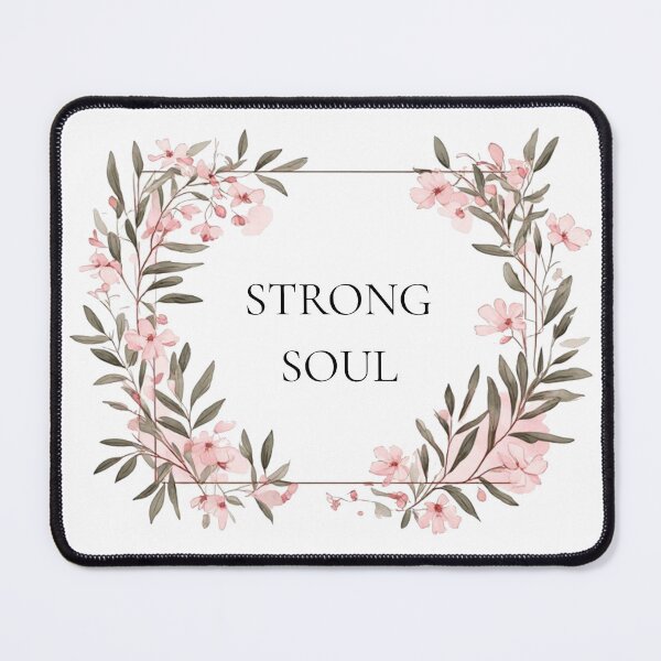 Item preview, Strong Soul - Delicate Pink Floral Female Empowerment Quote designed and sold by emiliacreations.