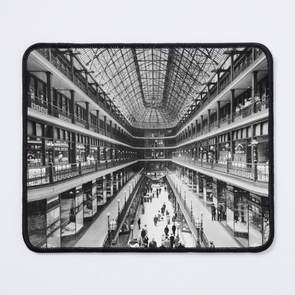 Item preview, 1910 The Arcade, Cleveland, Ohio interior vintage black and white photograph designed and sold by Astrid Arkhangelsky.