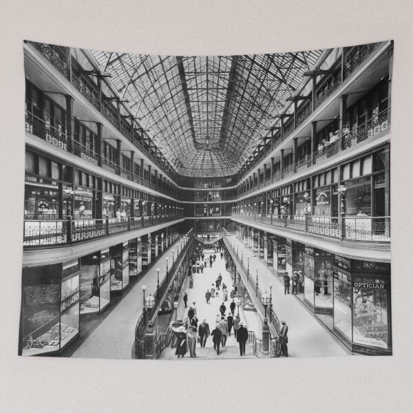 Item preview, 1910 The Arcade, Cleveland, Ohio interior vintage black and white photograph designed and sold by Astrid Arkhangelsky.
