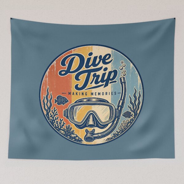 Item preview, Dive Trip Vintage Travel Badge Design designed and sold by MOCH- ART.