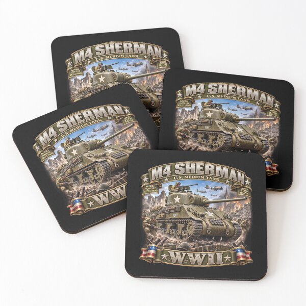 Item preview, M4 Sherman - US Medium Tank  - Battle - World War II - 3D - Enhanced designed and sold by Military Insignia Products.