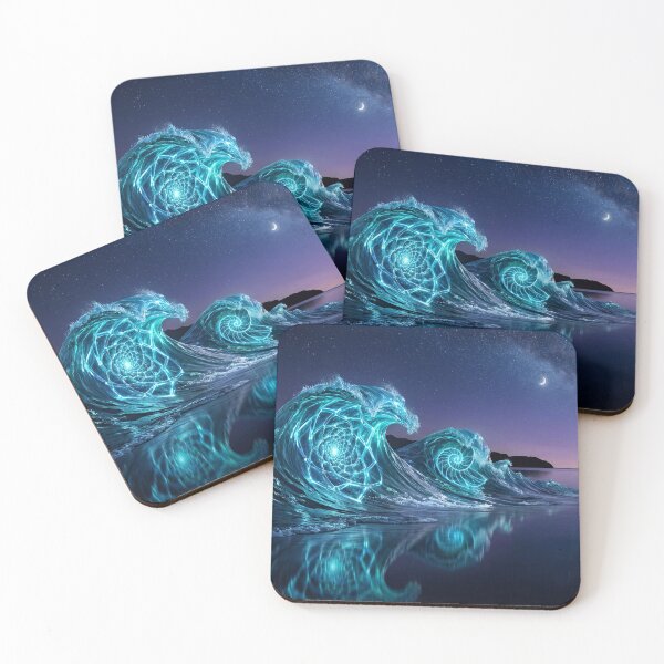Item preview, Glowing Sacred Geometry Ocean Waves Cosmic Night | Monkeybusiness designed and sold by monkeybusiness.pt.