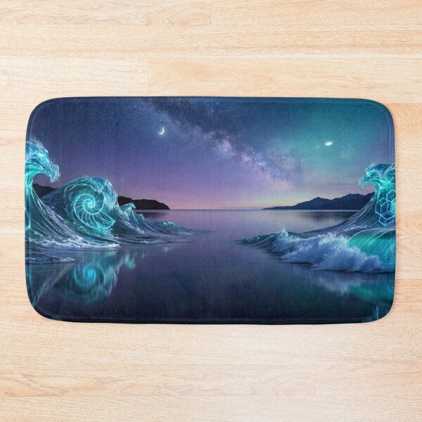 Item preview, Glowing Sacred Geometry Ocean Waves Cosmic Night | Monkeybusiness designed and sold by monkeybusiness.pt.
