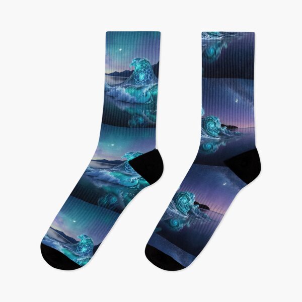 Item preview, Glowing Sacred Geometry Ocean Waves Cosmic Night | Monkeybusiness designed and sold by monkeybusiness.pt.