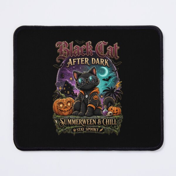 Item preview, Black Cat After Dark Summerween & Chill Spooky Cat Art designed and sold by GiaoCalonas.
