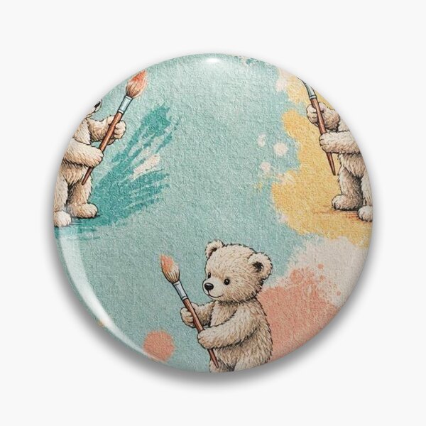 Item preview, Cute Little Artist Teddy Bears and Watercolor Splatters Seamless Pattern - Kids Fabric and Blanket Print designed and sold by Nubian Style.