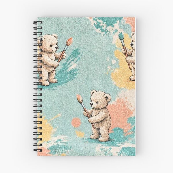 Item preview, Cute Little Artist Teddy Bears and Watercolor Splatters Seamless Pattern - Kids Fabric and Blanket Print designed and sold by Nubian Style.