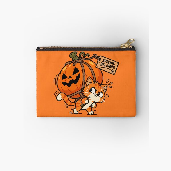Item preview, Funny Halloween Cat Carrying a Pumpkin – Special Delivery designed and sold by MewMade.