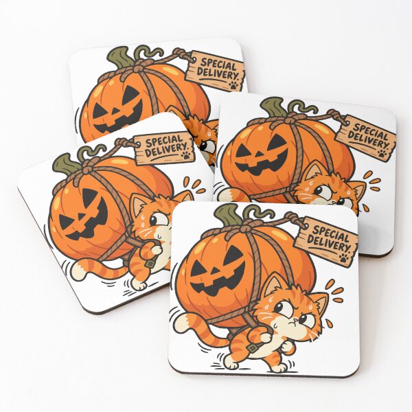Item preview, Funny Halloween Cat Carrying a Pumpkin – Special Delivery designed and sold by MewMade.
