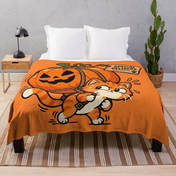Item preview, Funny Halloween Cat Carrying a Pumpkin – Special Delivery designed and sold by MewMade.