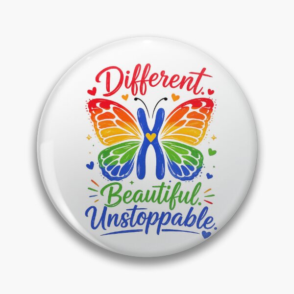 Item preview,  Different Beautiful Unstoppable Butterfly | Down Syndrome Awareness & Inclusion Design designed and sold by Divine Boutique.