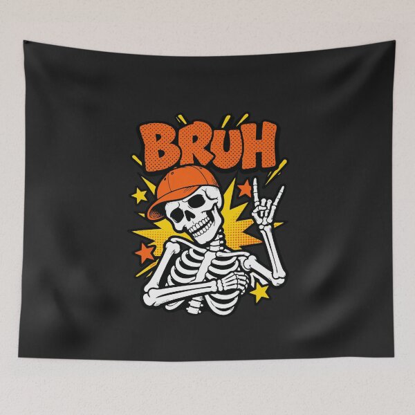 Item preview, Bruh Skeleton Rock Hand Sign Halloween Party designed and sold by alenaz.