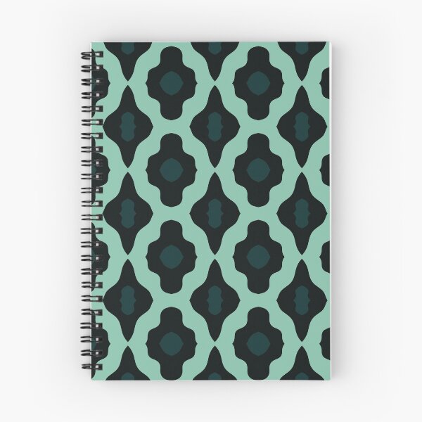 Item preview, Mint and Forest Green Retro Geometric Lattice Pattern designed and sold by StefanStudioArt.