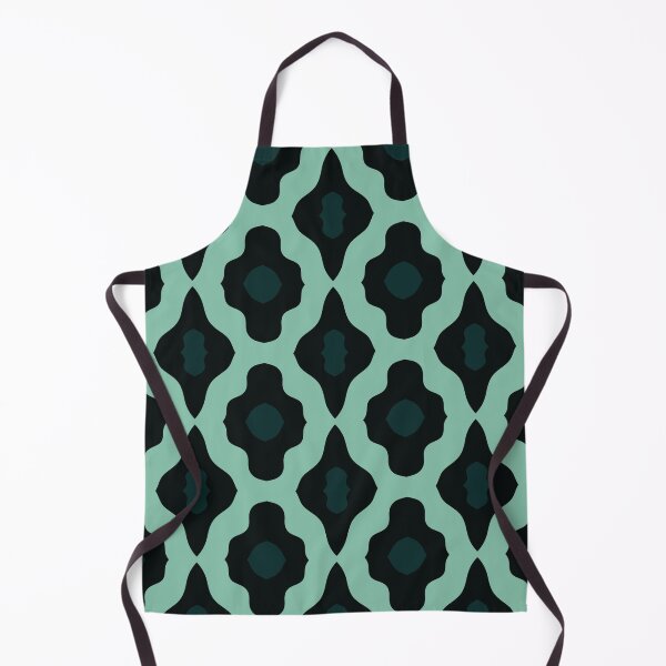Item preview, Mint and Forest Green Retro Geometric Lattice Pattern designed and sold by StefanStudioArt.