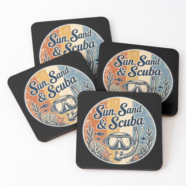 Item preview, Sun Sand & Scuba Vintage Travel Badge Design designed and sold by MOCH- ART.