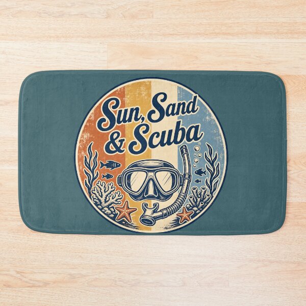 Item preview, Sun Sand & Scuba Vintage Travel Badge Design designed and sold by MOCH- ART.