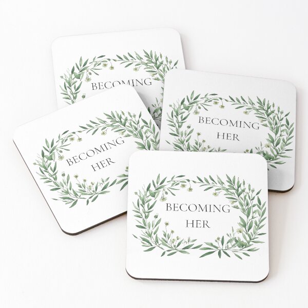 Item preview, Becoming Her - Green Botanical Female Empowerment Quote designed and sold by emiliacreations.