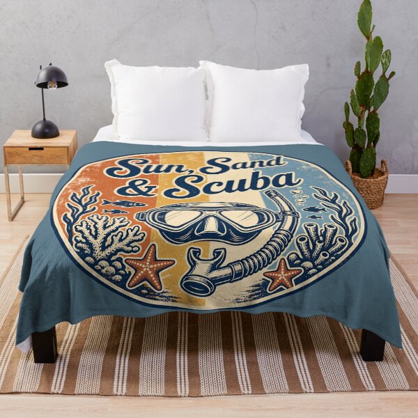 Item preview, Sun Sand & Scuba Vintage Travel Badge Design designed and sold by MOCH- ART.