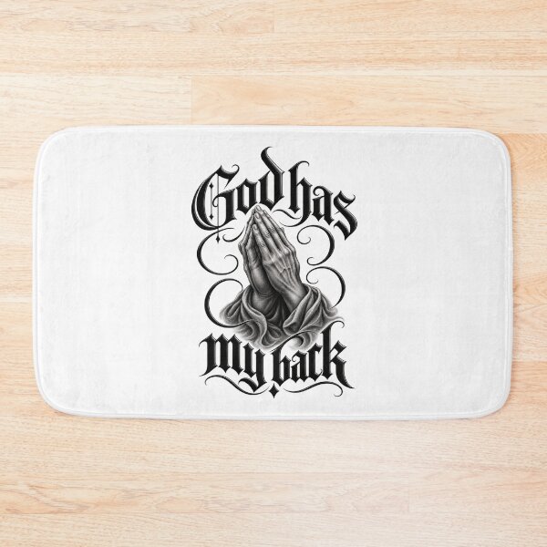 Item preview, God Has My Back – Praying Hands in Gothic and Chicano Style designed and sold by Legacy Apparel Co..