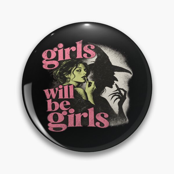 Item preview, Girls Will Be Girls Lipstick Witch Shadow designed and sold by POD DYNASTY | Original Print On Demand T-Shirt Graphics.