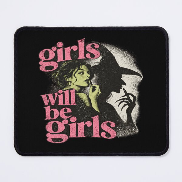 Item preview, Girls Will Be Girls Lipstick Witch Shadow designed and sold by POD DYNASTY | Original Print On Demand T-Shirt Graphics.