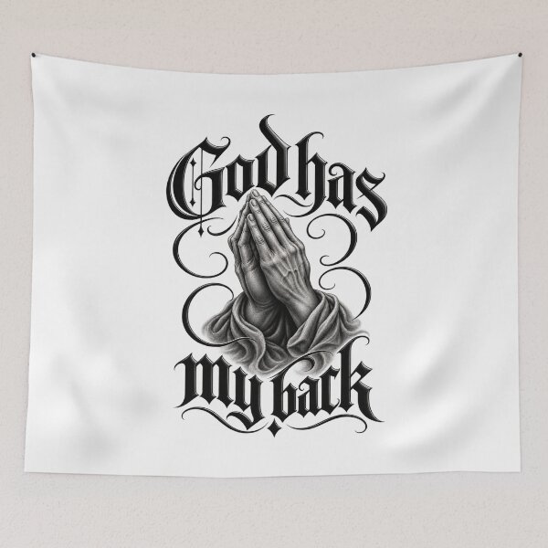 Item preview, Dios me respalda: manos en oración al estilo gótico y chicano. designed and sold by Legacy Apparel Co..