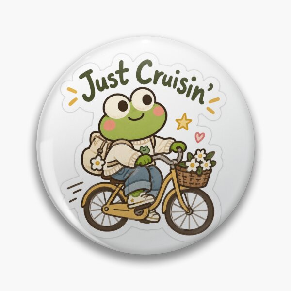 Item preview, Just Cruisin’ Cute Frog on a Bike designed and sold by papercloudedit.