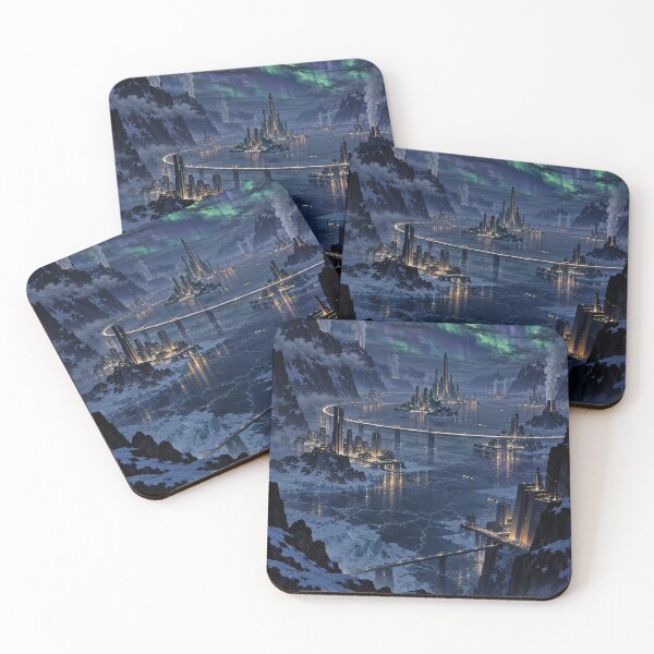 Item preview, Northern Lights of Tomorrow – Frozen Futuristic City designed and sold by HarryCW.
