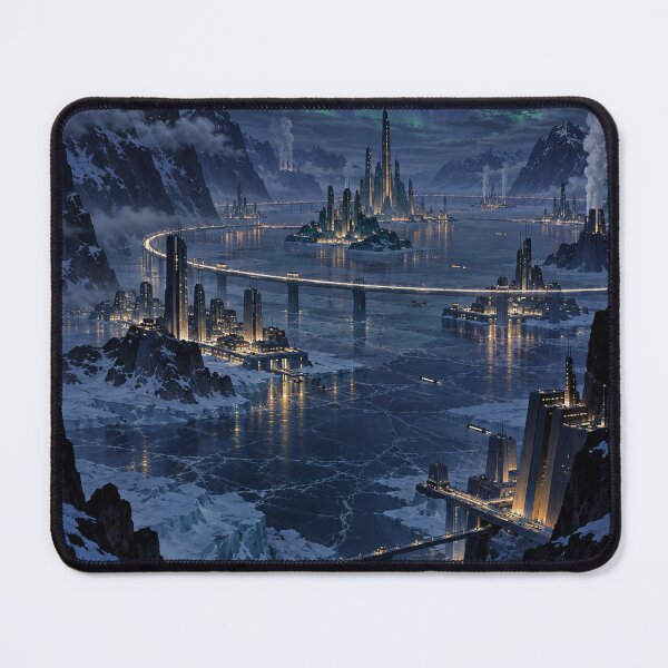 Item preview, Northern Lights of Tomorrow – Frozen Futuristic City designed and sold by HarryCW.