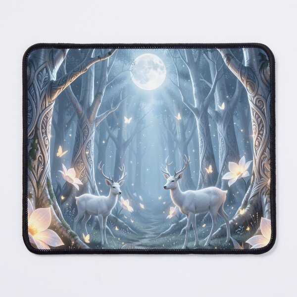 Item preview, Two Sleek Silver Stags Bask in the Moonlight  designed and sold by Fanta-sticky.